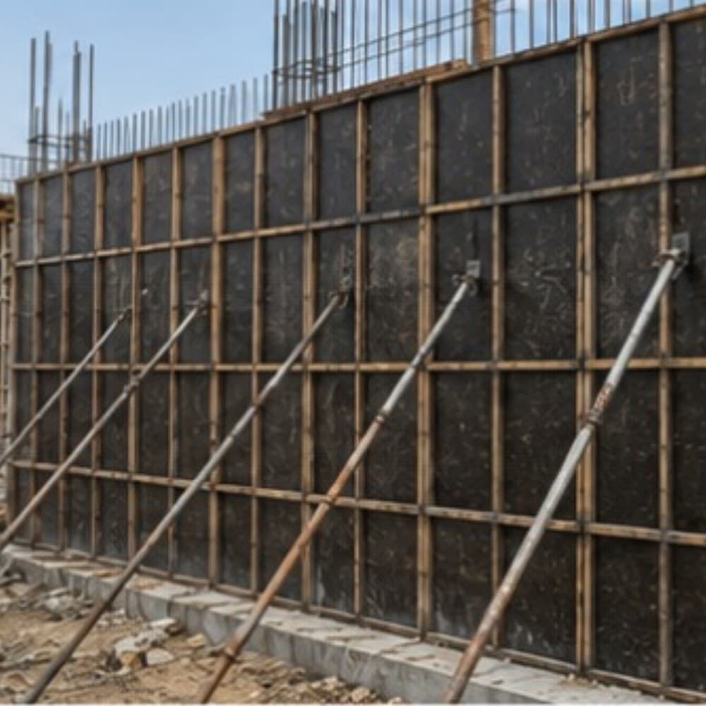 NuForm panels forming a concrete wall on site