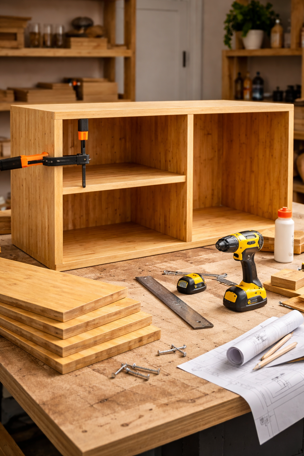 Engineered bamboo boards for commercial interiors and projects